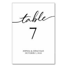 Tabelle 7 Personalisierte Hochzeit mit schwarzer K Tischnummer