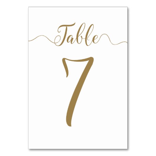 Tabelle 7 von 30 Hochzeiten Tischnummern Gold (Vorderseite)