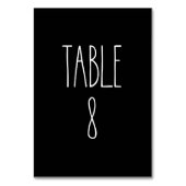 Tabelle 8 Die schwarze schwarze Tischtafelkarte vo Tischnummer (Vorderseite)