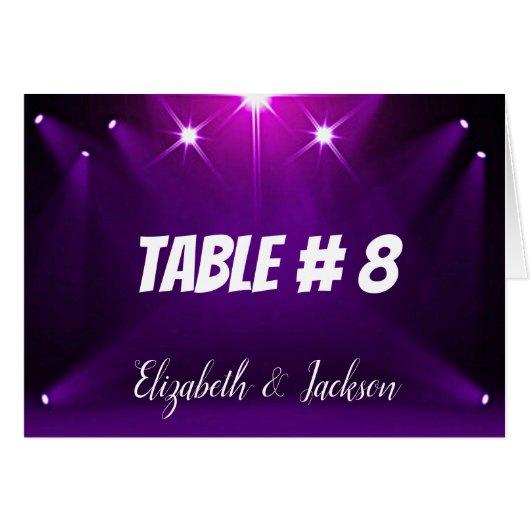 Tabelle # 8 Karten - Im Spotlight Hochzeit / Party (Vorderseite (Horizontal))