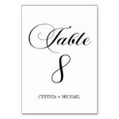 Tabelle 8 Moderne Script-Hochzeitsskripte-Tischnum Tischnummer (Vorderseite)
