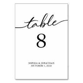 Tabelle 8 Personalisierte Hochzeit mit schwarzer K Tischnummer