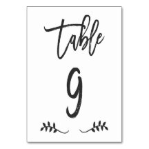 Tabelle 9 | Einfache Schwarze Handschrift Brushed