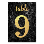 Tabelle 9 Elegante Imitats aus schwarzem Marmor Tischnummer (Vorderseite)