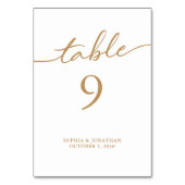 Tabelle 9 Goldkalligrafie Personalisierte Hochzeit Tischnummer (Rückseite)