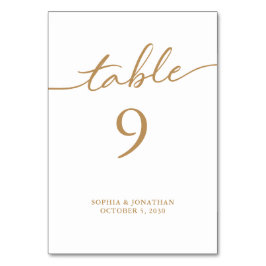 Tabelle 9 Goldkalligrafie Personalisierte Hochzeit Tischnummer