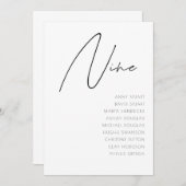 Tabelle 9 Moderne Hochzeitsvorlage für die Tischnu Einladung (Vorne/Hinten)