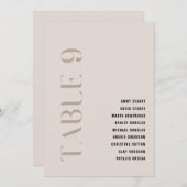Tabelle 9 Moderne, kühne beige Hochzeitsstiftung T Einladung (Vorne/Hinten)