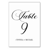 Tabelle 9 Moderne Script-Hochzeitsskripte-Tischnum Tischnummer (Rückseite)