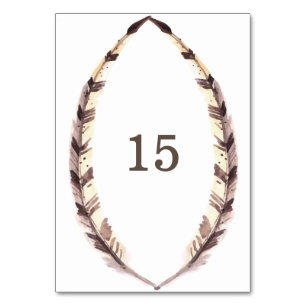 Tabelle an der Vorderseite Tischnummer