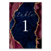 Tabelle Card für Schiffe, Burgund und Gold Tischnummer (Rückseite)