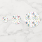 Tabelle Confetti Juli, 4 Geburtstag Konfetti (Vorderseiten)