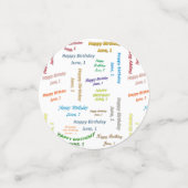 Tabelle Confetti Juni, 16 Geburtstag Konfetti (Klein Vorderseite)