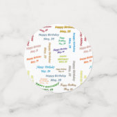 Tabelle Confetti Mai, 29 Geburtstag Konfetti (Klein Vorderseite)