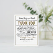 Tabelle Dankeschön Anmerkungen Postkarte (Stehend Vorderseite)