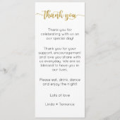 Tabelle Dankeschön Karte, Platzieren Einstellkarte Menükarte (Vorderseite)