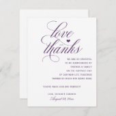 Tabelle Dankeschön Karten | Königliche Kalligrafie (Vorne/Hinten)