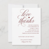 Tabelle Dankeschön Karten | Royal Calligraphy-Burg (Vorderseite)