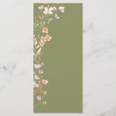 Tabelle Decke für Live-Blume im Menü Hochzeiten Menükarte (Rückseite)