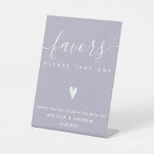 Tabelle der eleganten Kalligrafie-Lavender-Gastges Sockelschild (Vorderseite)