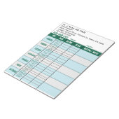 Tabelle der essbaren Blutzuckerspiegel Notizblock (angewinkelt)