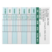 Tabelle der essbaren Blutzuckerspiegel Notizblock (Vorderseite)