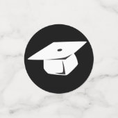 Tabelle der Graduierungspartei schwarz und weiß pe Konfetti (Klein Vorderseite)