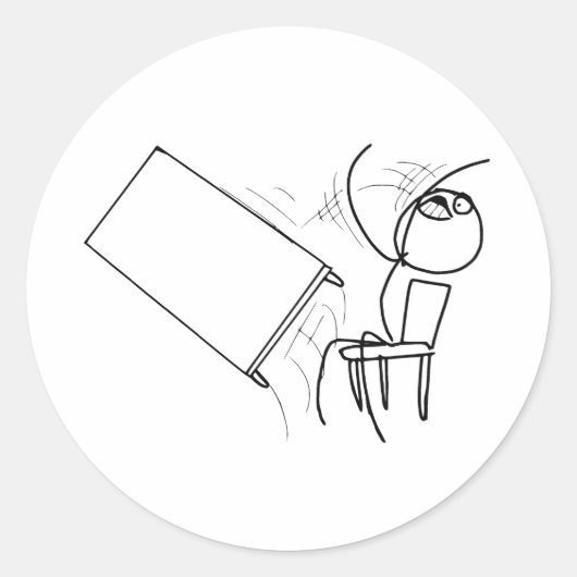 Tabelle Drehe Rage Face Meme Drehend Runder Aufkleber (Vorderseite)