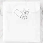 Tabelle Drehe Rage Face Meme Drehend Runder Aufkleber (Tasche)