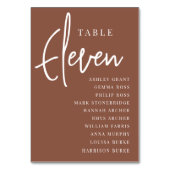 Tabelle ELEVEN + Gast-Namen von Hand Tischnummer (Rückseite)