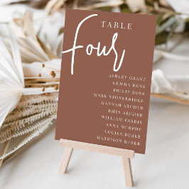 Tabelle FOUR + Gast-Namen von Hand Tischnummer