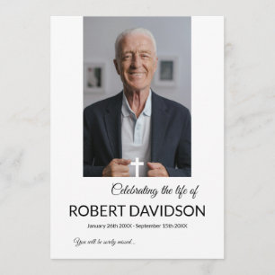 Tabelle für das Foto der Beerdigung Programm