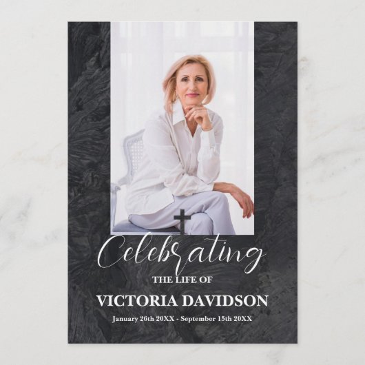 Tabelle für das Foto der Beerdigung Programm (Vorderseite)