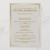 Tabelle für das Foto der Beerdigung Programm (Rückseite)