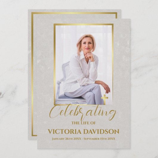 Tabelle für das Foto der Beerdigung Programm (Vorne/Hinten)