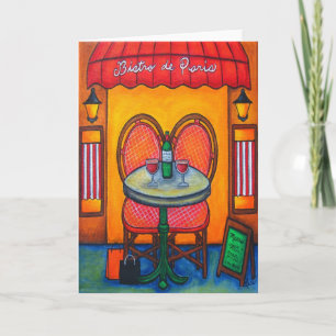 Tabelle für die Zwei-Punkte-Grußkarte in Paris Karte