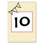 Tabelle für Hochzeitsreisetektorenanzahl des benut Tischnummer (Rückseite)