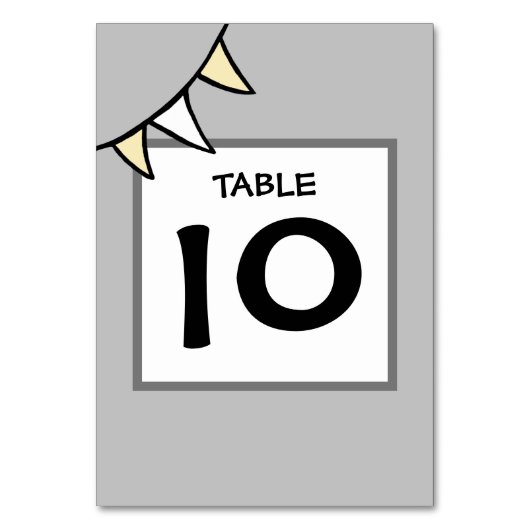 Tabelle für Hochzeitsreisetektorenanzahl des benut Tischnummer (Vorderseite)