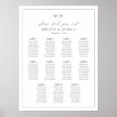 Tabelle für Monogramm 11 Sitzplätze Poster (Vorne)