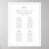 Tabelle für Monogramm 4 - Sitzplakette Poster (Vorne)