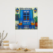 Tabelle für zwei in Griechenland von Print Lisa Lo Poster (Küche)