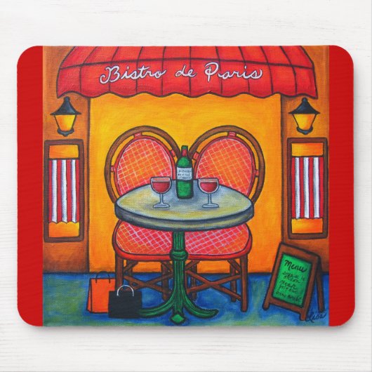 Tabelle für Zwei in Paris Mouse Pad Mousepad (Vorne)