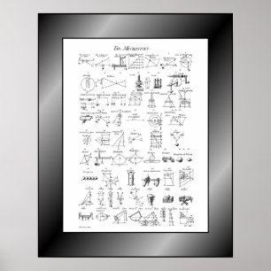 Tabelle Mechanicks~Cyclopaedia~Ephraim Chambers~ Poster