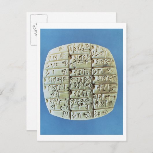 Tabelle mit cuneiform script, c.2400 BC (t Postkarte (Vorne/Hinten)