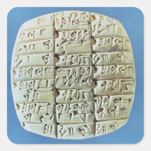 Tabelle mit cuneiform script, c.2400 BC (t Quadratischer Aufkleber (Vorderseite)
