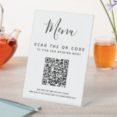 Tabelle mit dem digitalen Hochzeitmenü für QR-Code Sockelschild (In Situ)