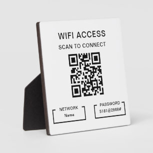Tabelle mit dem Personalisierten QR-Code für WiFi- Fotoplatte