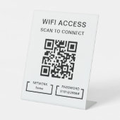 Tabelle mit dem Personalisierten QR-Code für WiFi- Sockelschild (Vorderseite)