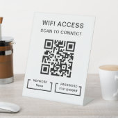 Tabelle mit dem Personalisierten QR-Code für WiFi- Sockelschild (In SItu)
