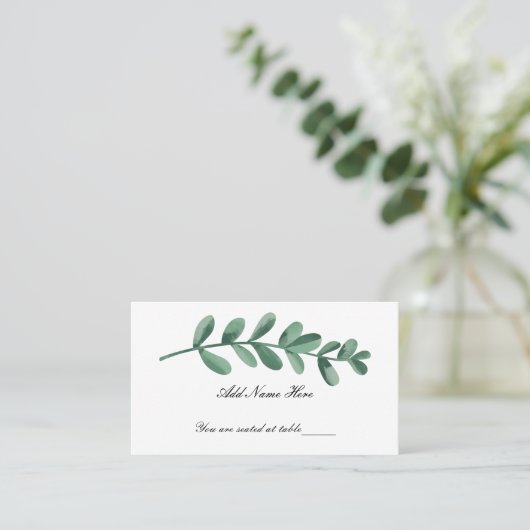 Tabelle mit den klassischen Blätter für Wasserfarb Platzkarte (Stehend Vorderseite)